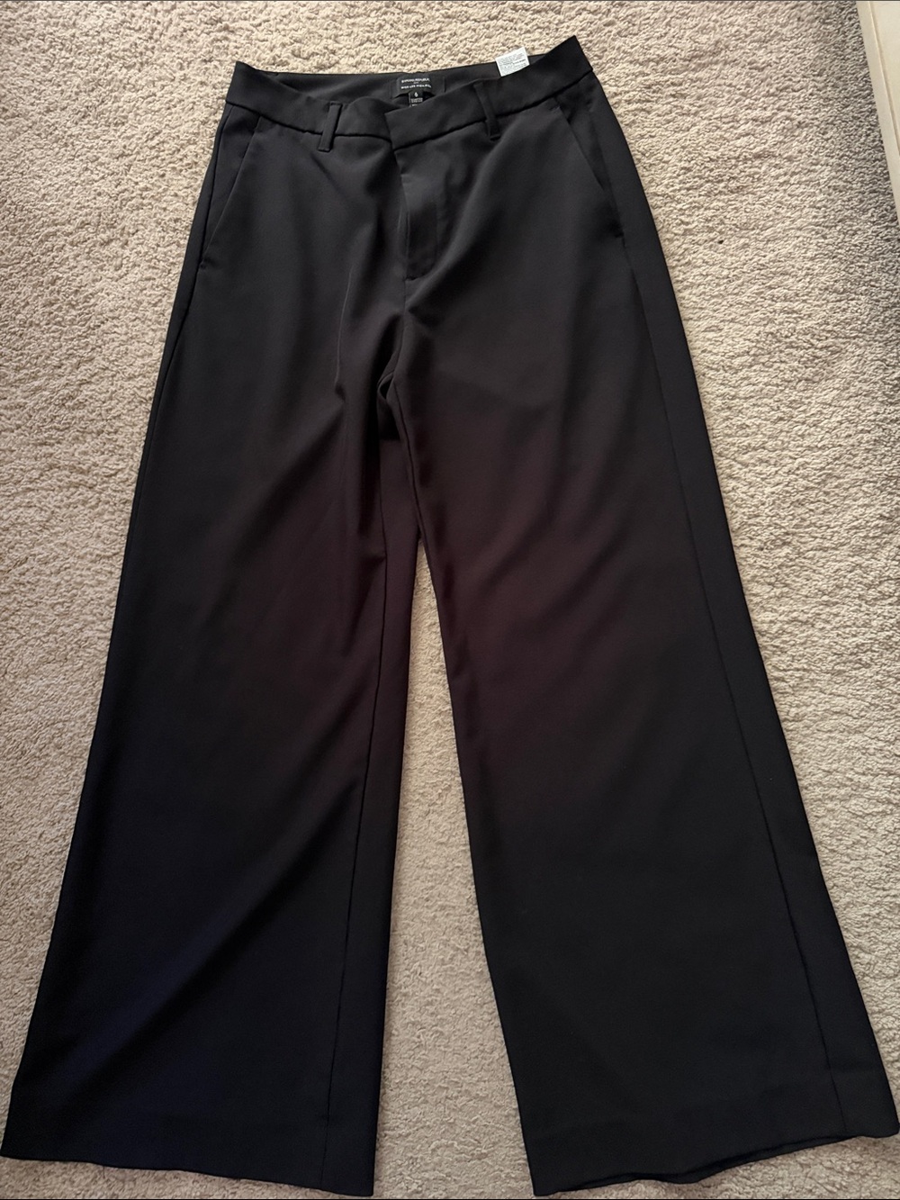 Banana Republic Black Wide-Leg Dress Pants